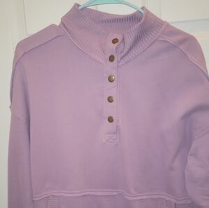Lavender Button-Up Pullover